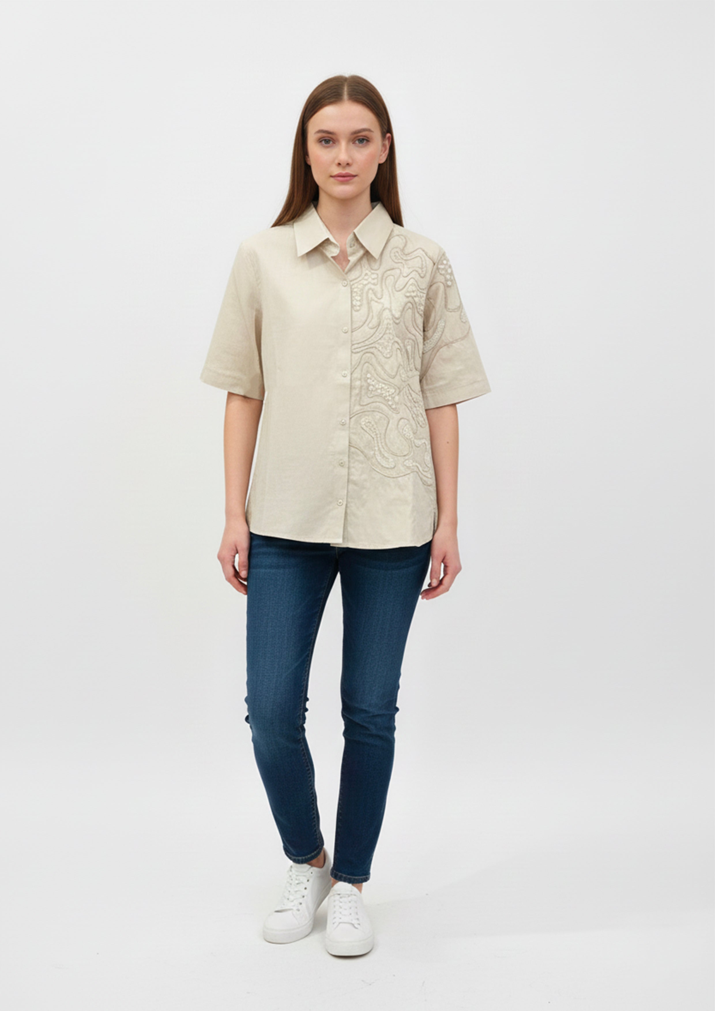 The Maze Shirt- Beige