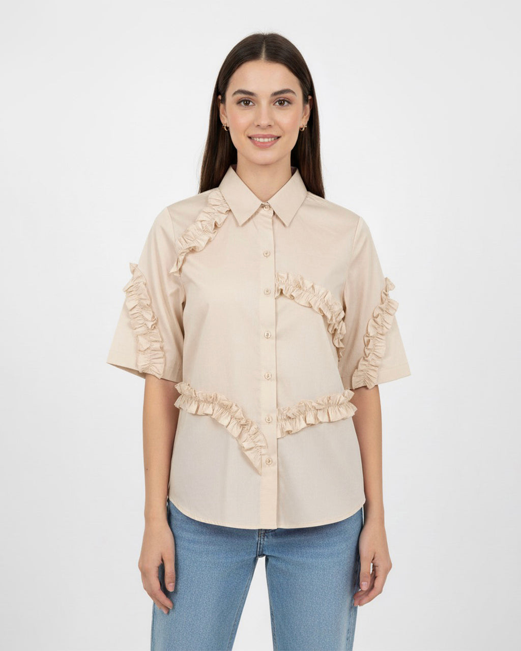 The Mono Frill- Beige