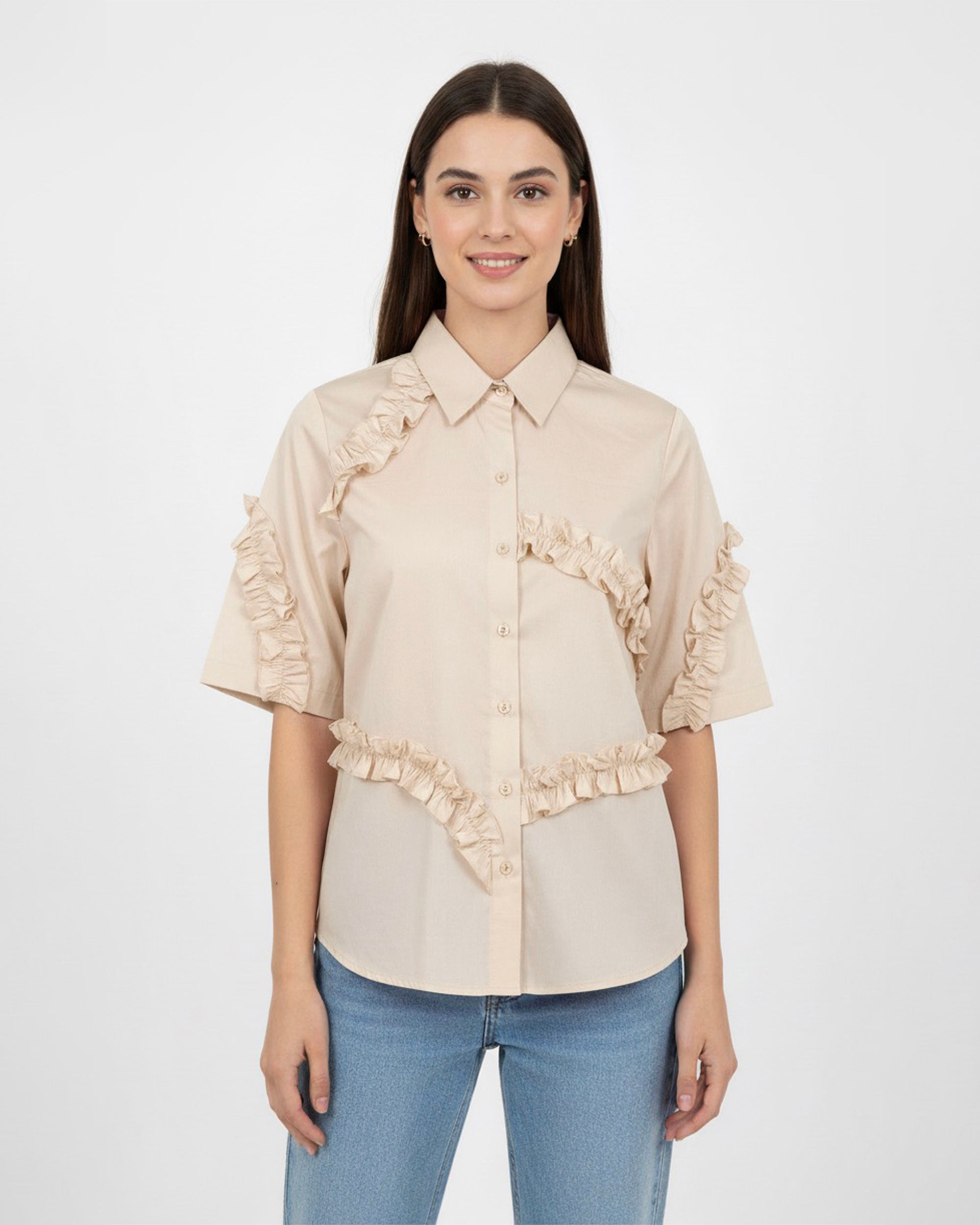 The Mono Frill- Beige